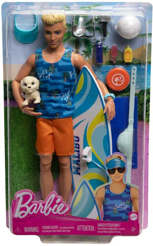 BARBIE MOVIE DELUXE KEN AND SURFBOARD 3 BARBIE MOVIE DELUXE KEN AND SURFBOARD
