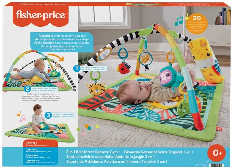 FISHER PRICE 3 IN 1 RAINFOREST SENSORY GYM 3 FISHER PRICE 3 IN 1 RAINFOREST SENSORY GYM