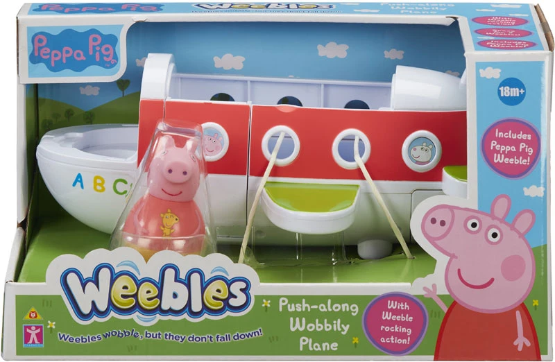 PEPPA PIG WEEBLES PUSH-ALONG WOBBILY PLANE 3 PEPPA PIG WEEBLES PUSH-ALONG WOBBILY PLANE
